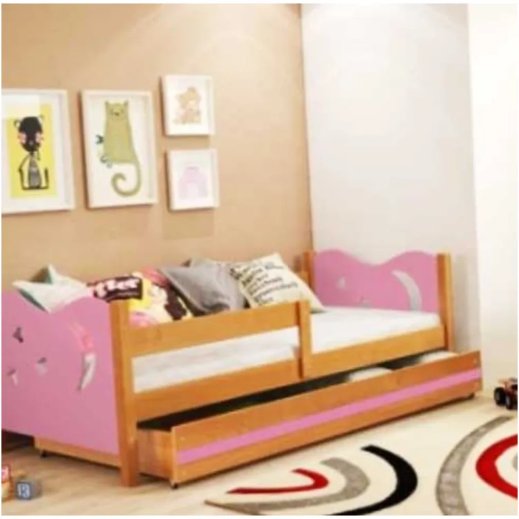 Dečiji krevet Elegant Adler roze 160x80 cm sa fiokom i dušekom