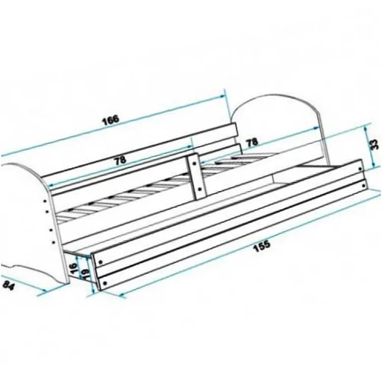 Dečiji krevet Lookie White 160x80 cm sa dušekom dezen 04