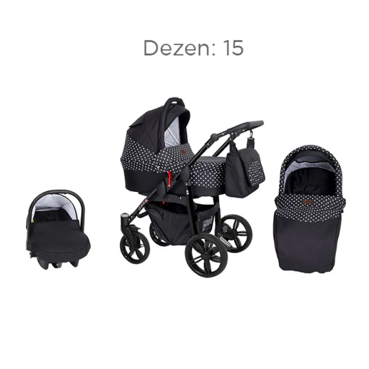 Kolica Za Bebe Kunert Silver crni ram set 2u1