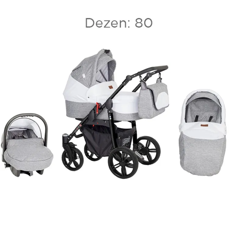 Kolica Za Bebe Kunert Silver crni ram set 2u1
