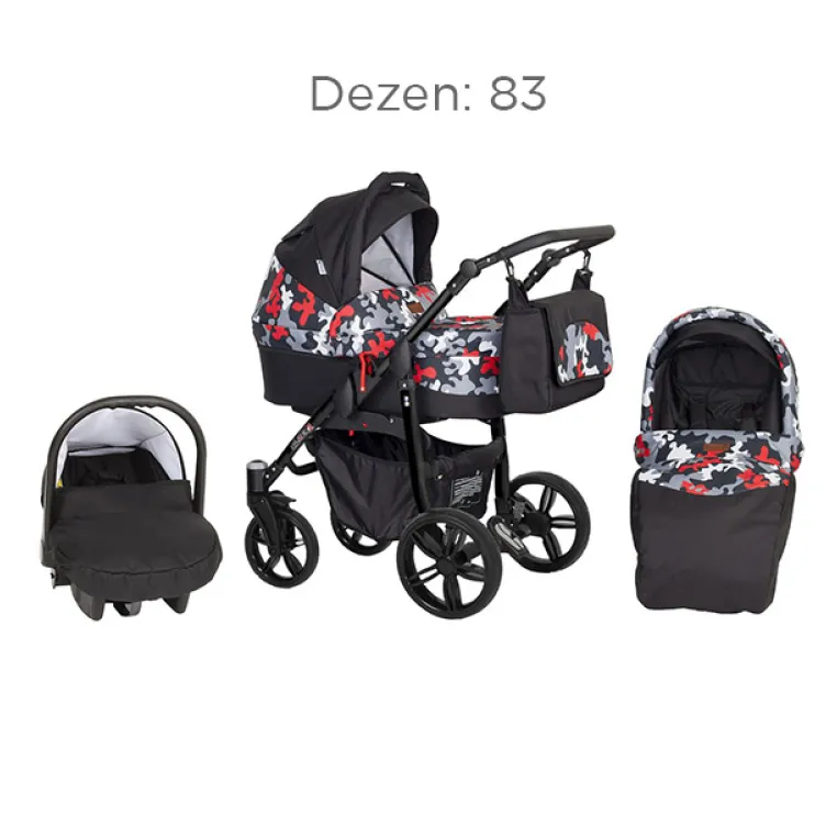 Kolica Za Bebe Kunert Silver crni ram set 2u1