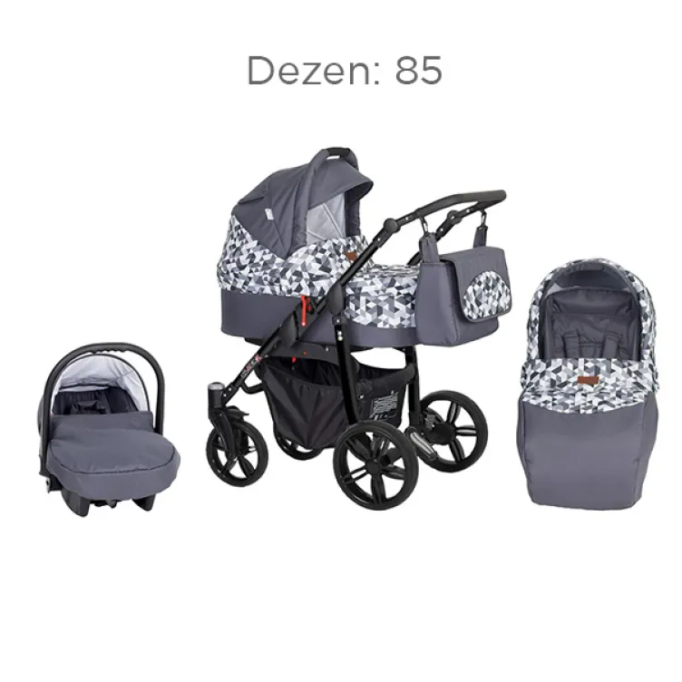 Kolica Za Bebe Kunert Silver crni ram set 2u1