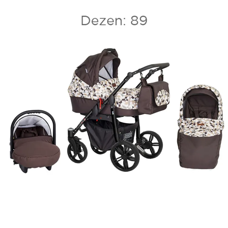 Kolica Za Bebe Kunert Silver crni ram set 2u1