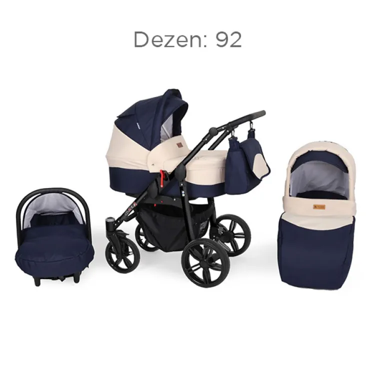Kolica Za Bebe Kunert Silver crni ram set 2u1