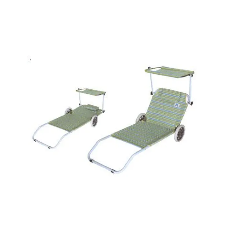 Ležaljka za baštu sa točkićima i senilom 61x146x51cm 