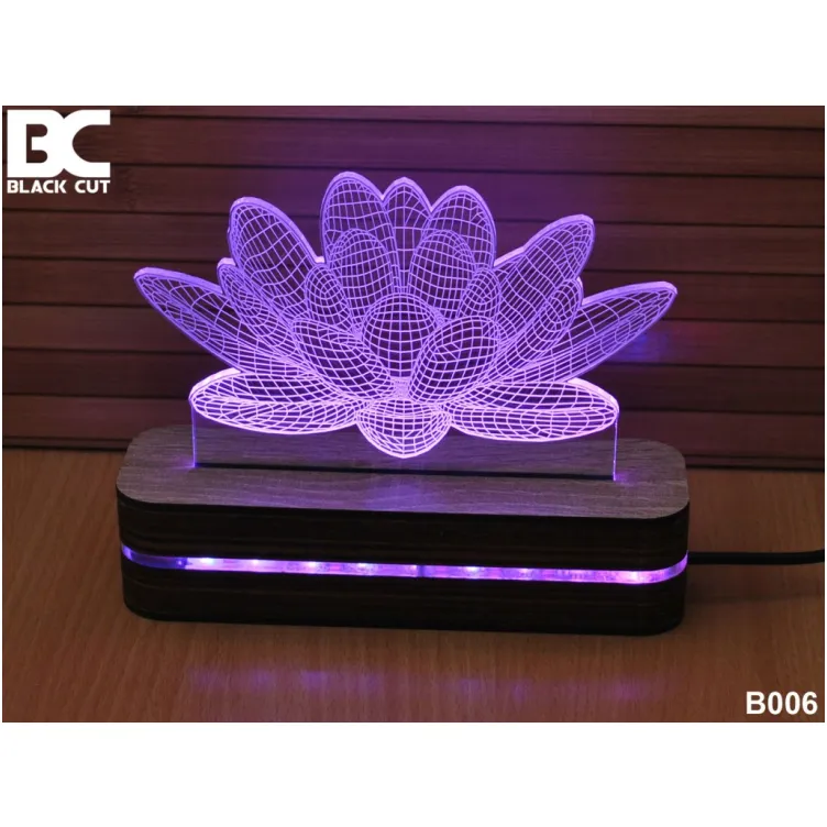 3D lampa Lotus crveni