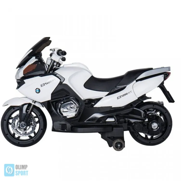 Motor R118 Na akumulator Veliki 12V sa kožnim sedištem i mekim gumama - Beli