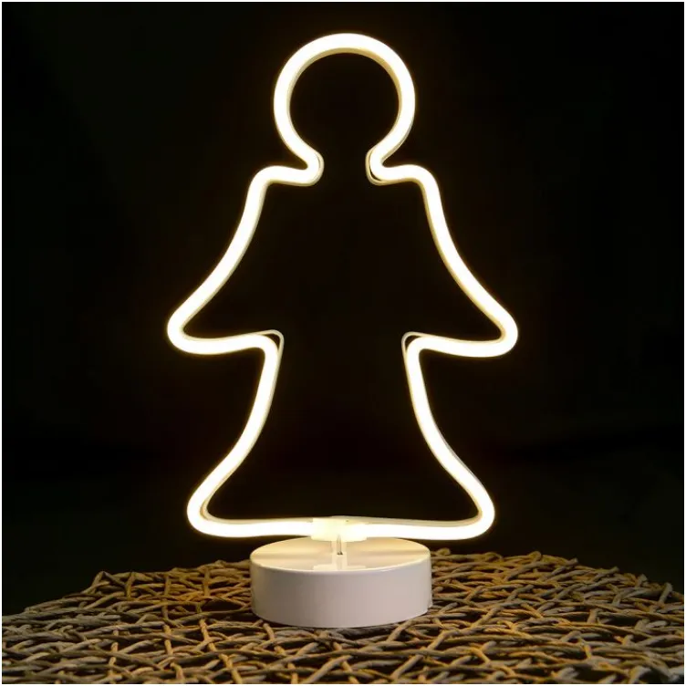 Neon prozorska dekoracija Anđeo 29x18 cm