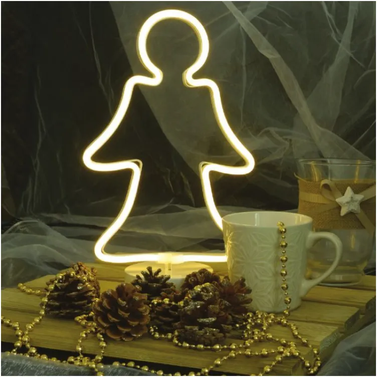 Neon prozorska dekoracija Anđeo 29x18 cm