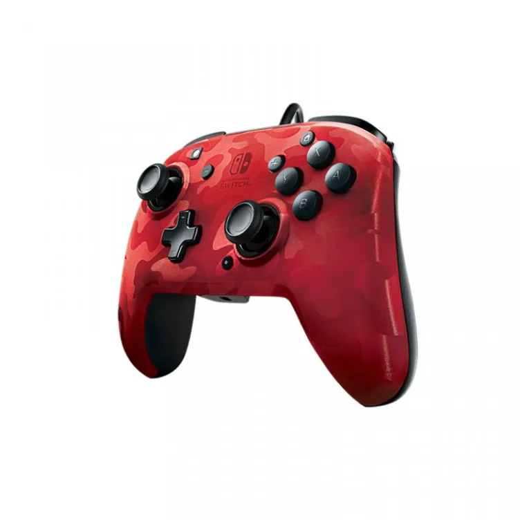 Nintendo Switch Faceoff Deluxe Controller Audio Camo Red
