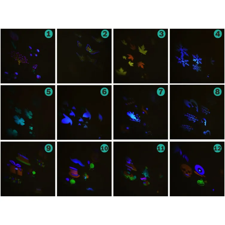 Novogodišnji LED Projektor Sa 12 Motiva i 4 Boje
