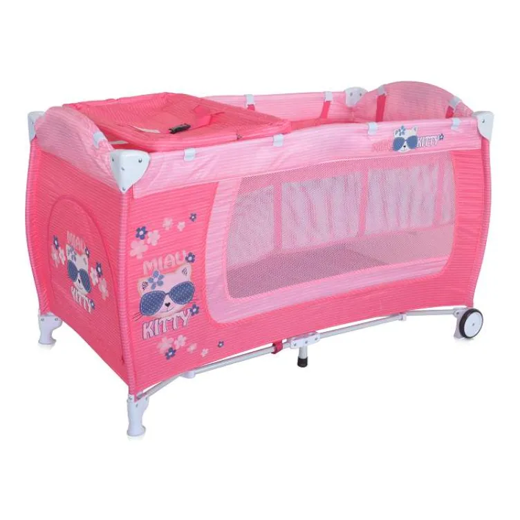 Prenosivi krevetac Danny 2 nivoa Pink Kitty Prenosivi krevetac Danny 2 nivoa Pink Kitty