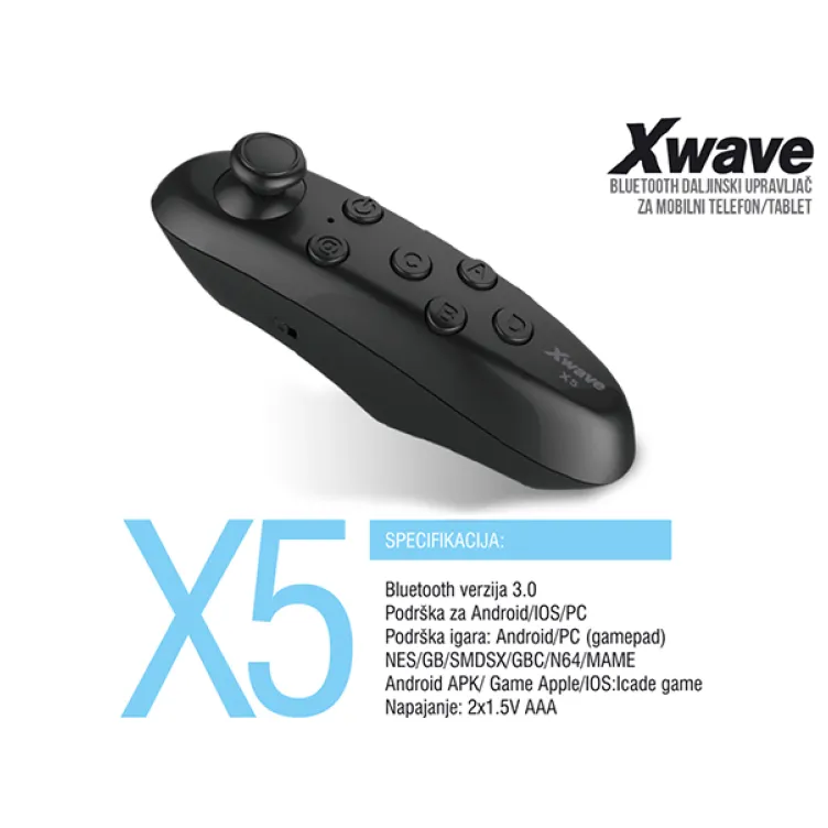 BT daljinski upravljac za VR naocare,mobilne telefone i smart TV 023359