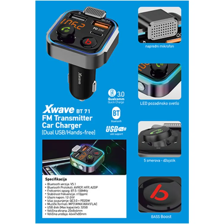 FM transmiter za kola BT 71 028871