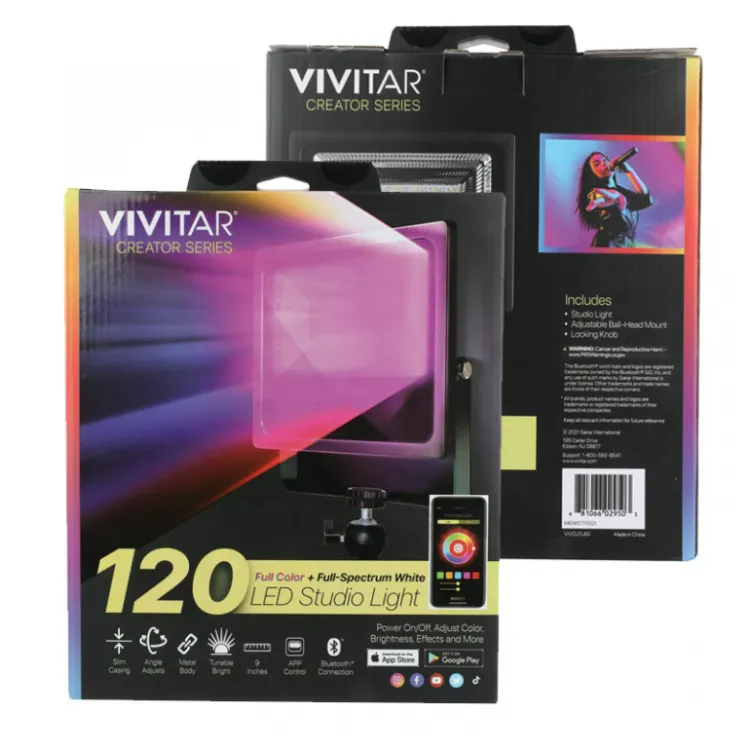 RGB LED Studio Reflektor bluetooth Vivitar 120 LEDs/ 60W crni