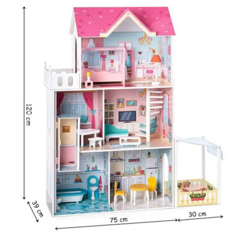 Roze kuća za lutke sa liftom Malibu 91333