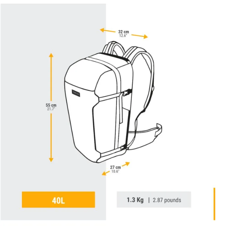 Ranac za putovanje organizer 40L sivi