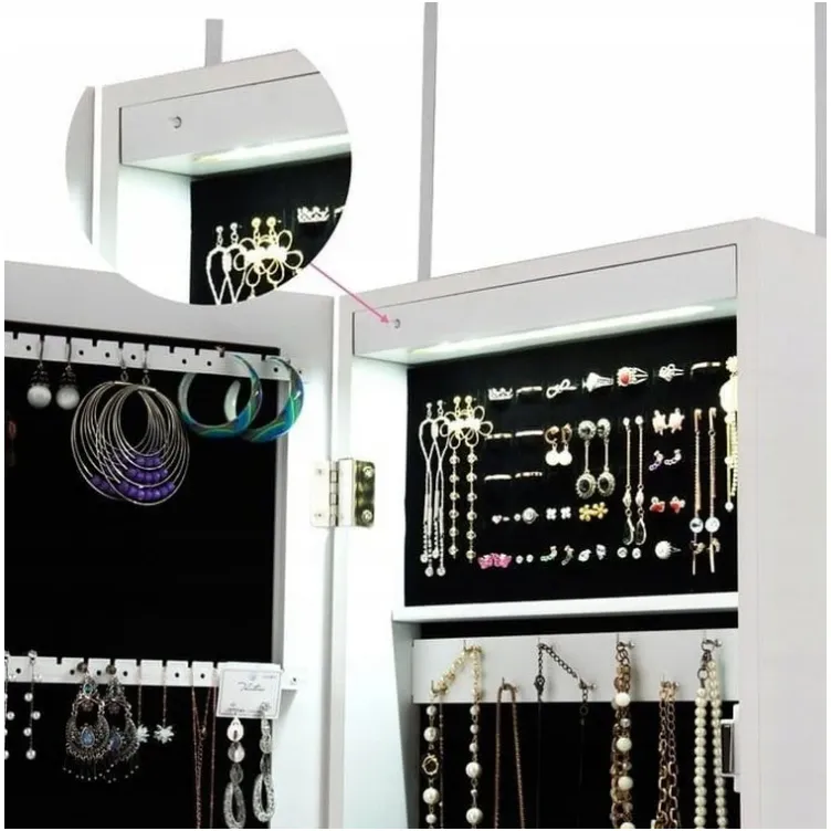 Zidni orman za nakit sa ogledalom i LED osvetljenjem