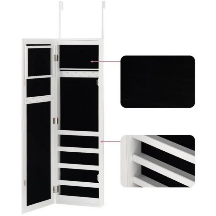 Zidni orman za nakit sa ogledalom i LED osvetljenjem