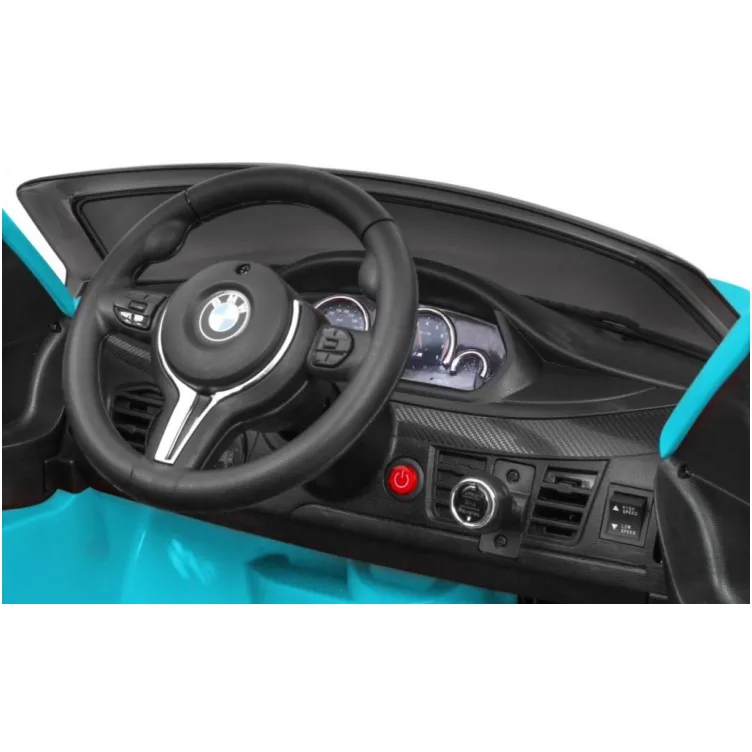 Auto na akumulator BMW X6 model 229-1 Licencirani sa kožnim sedištem i mekim gumama Metalik Plavi