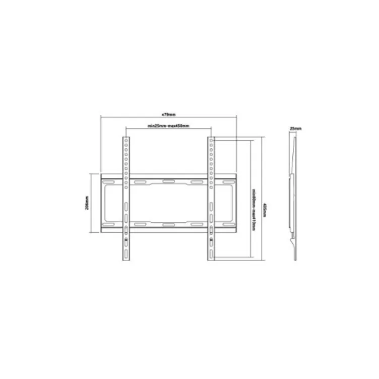 XStand nosac za TV/ 32"- 55"/FIKSNI/VESA do 400x400/težina do 40kg/2.5 cm od zida/crn