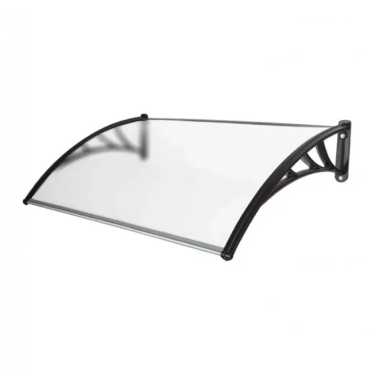 Aluminijumska Nadstrešnica 150x80 cm za nadkrivanje ulaza, prozora, terasa, izloga, balkona, lođa...  Nadstrešnica otporna na kišu i habanje Vrlo jednostavna ugradnja (za dve osobe) Transparentan - providan pleksiglas 2,7mm Materijal: providan polikarbonat / nosači od aluminijuma crne boje Nosač dimenzije: Širina: 58 mm Visina: 280 mm Raspon između rupa: 185 mm Prečnik rupe: 13 mm Ukupna udaljenost od zida: 800 mm  NAPOMENA: Nadstrešnica dolazi u delovima i potrebno je sastavljanje pre ugradnje.