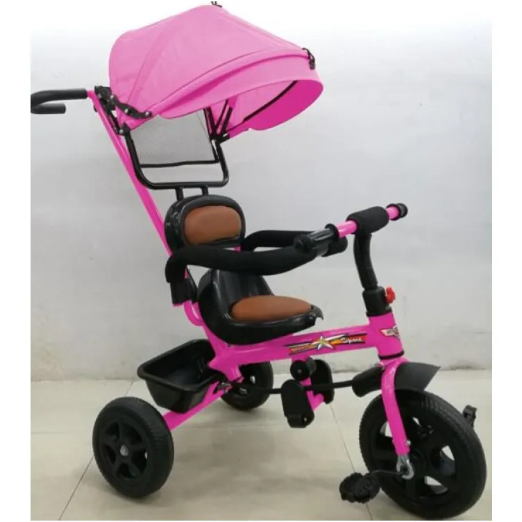 Tricikl sa tendom i kožnim sedištem Y-TS5543 ROZE 021869