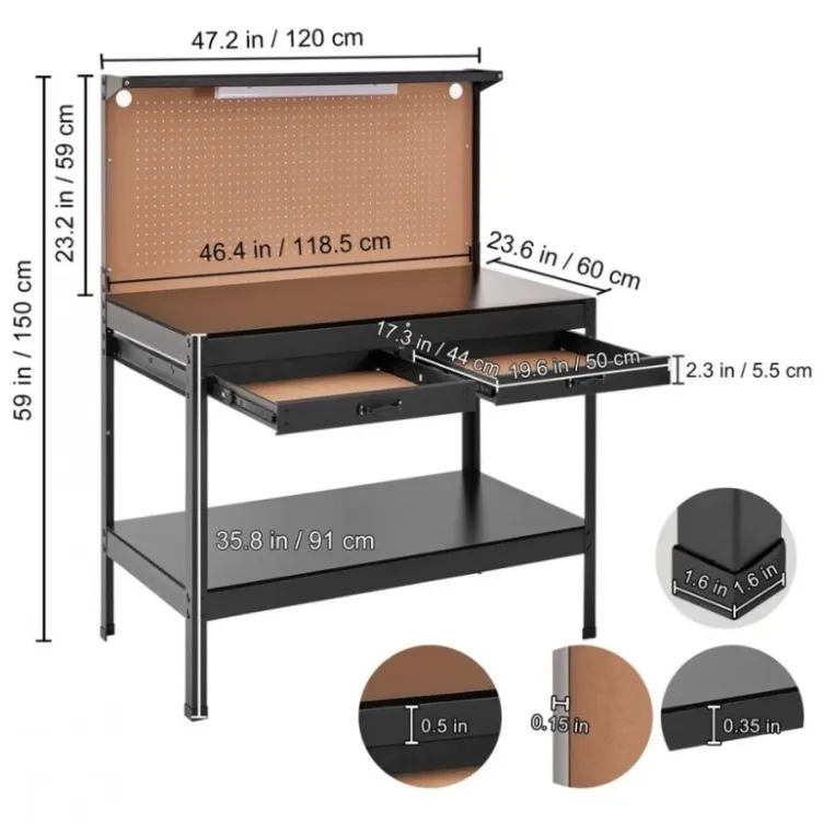 SuperHome Radni Sto za garažu sa utičnicom JL-WB07 