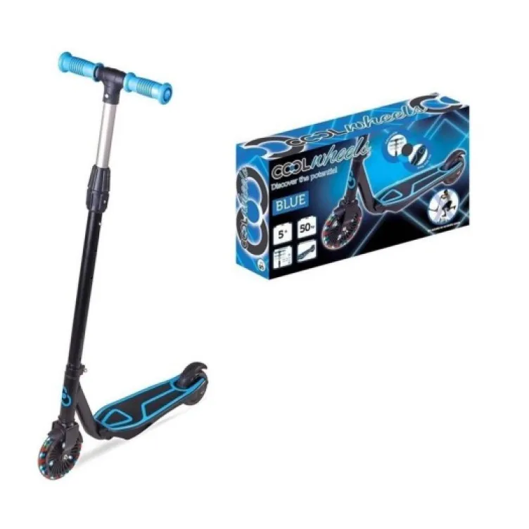 Plavi trotinet sa svetlećim točkovima 759243