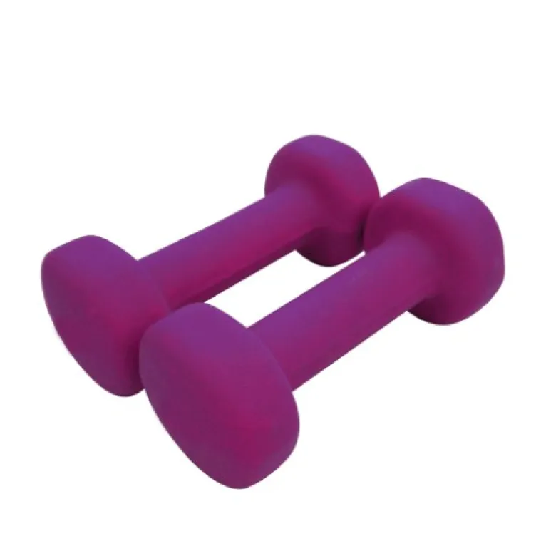 Set gvozdenih tegova s neoprenom 2x5kg ljubičasti 