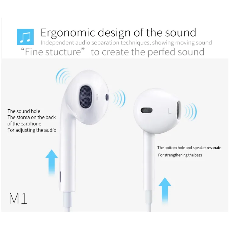 Slušalice za mobilni + mikrofon GOLF M1 bele