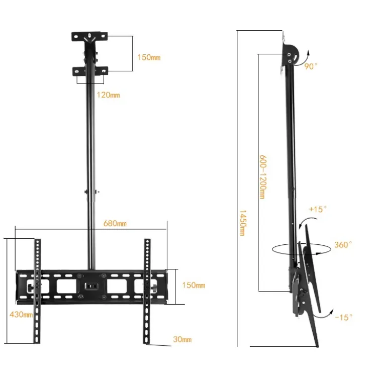 Plafonski tv nosač 32"-65" 360° TVN-1010P