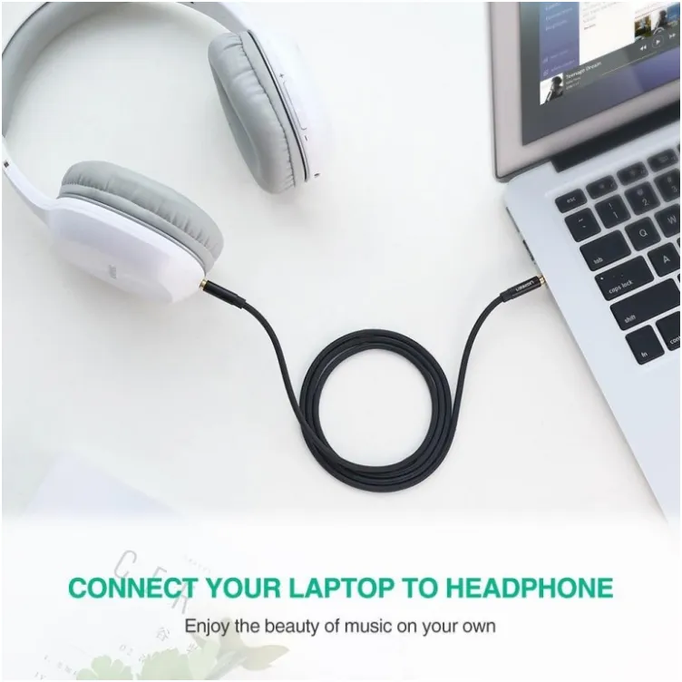 Ugreen AUX kabl 3.5mm 1m gold AV112 crni 50361