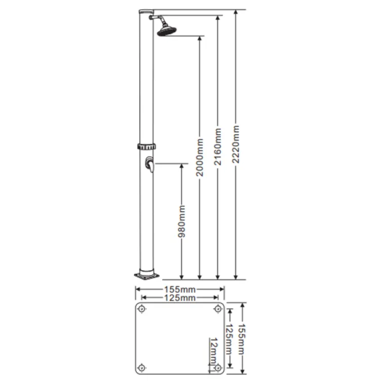 Solarni tuš KR-07 20 L sa slavinom 