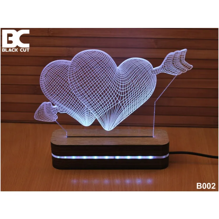 3D lampa Srca Strela plava