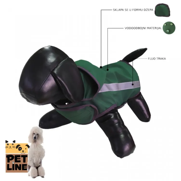 Kabanica za psa Standard poodle zelena M