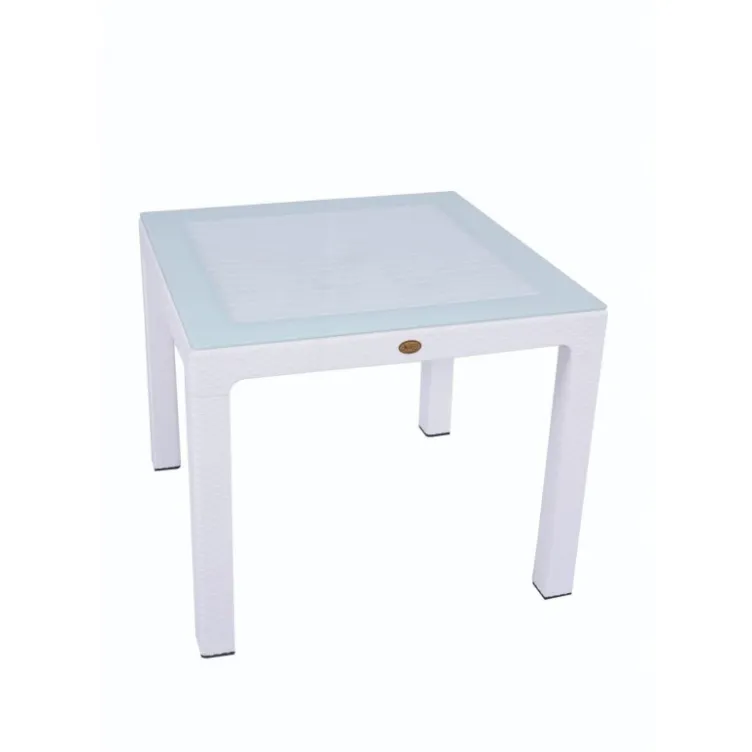 Sto 90x90 sa staklom Beli