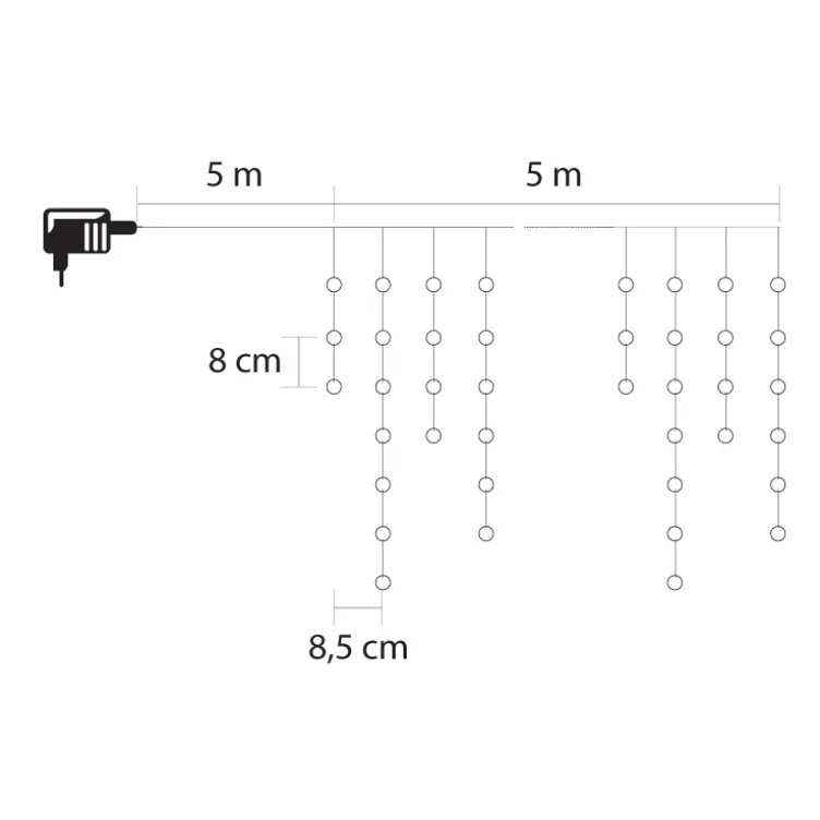 Svetleći niz sa 300 toplo belih LED dioda KAF300L5M