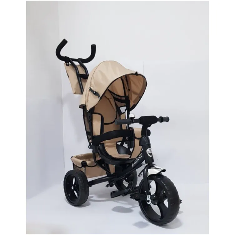 Tricikl za decu Model 06 sa rotirajućim sedištem Bež