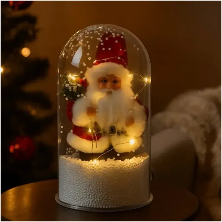 Ukras deda mraz snežna kugla 12,5x25,8 cm