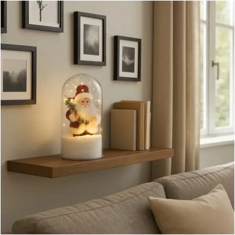 Ukras deda mraz snežna kugla 12,5x25,8 cm