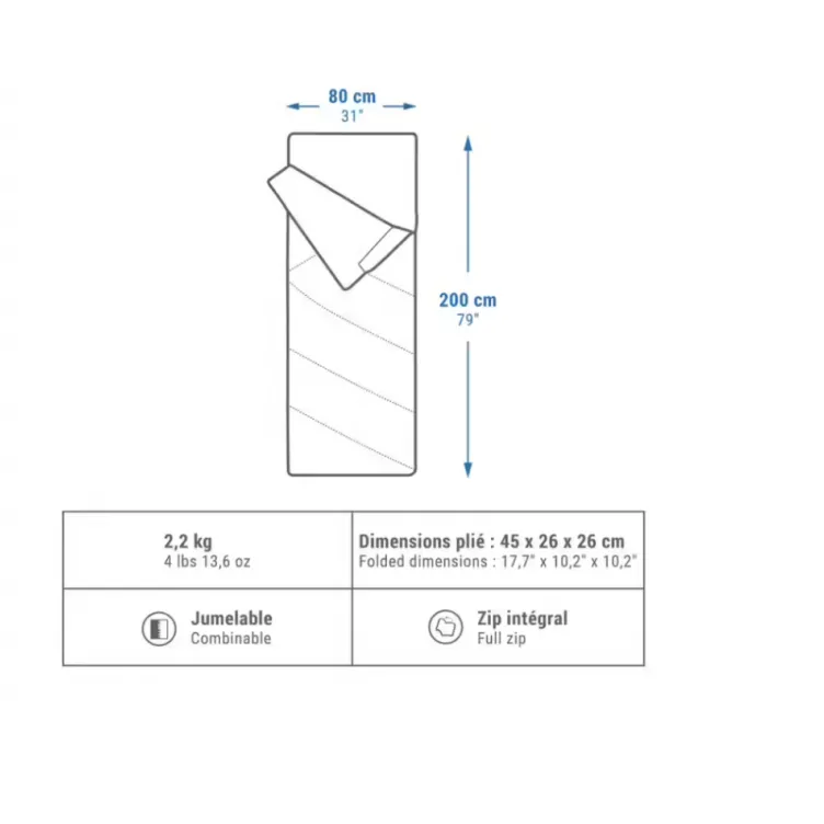 Vreća za spavanje za kamping Karirana