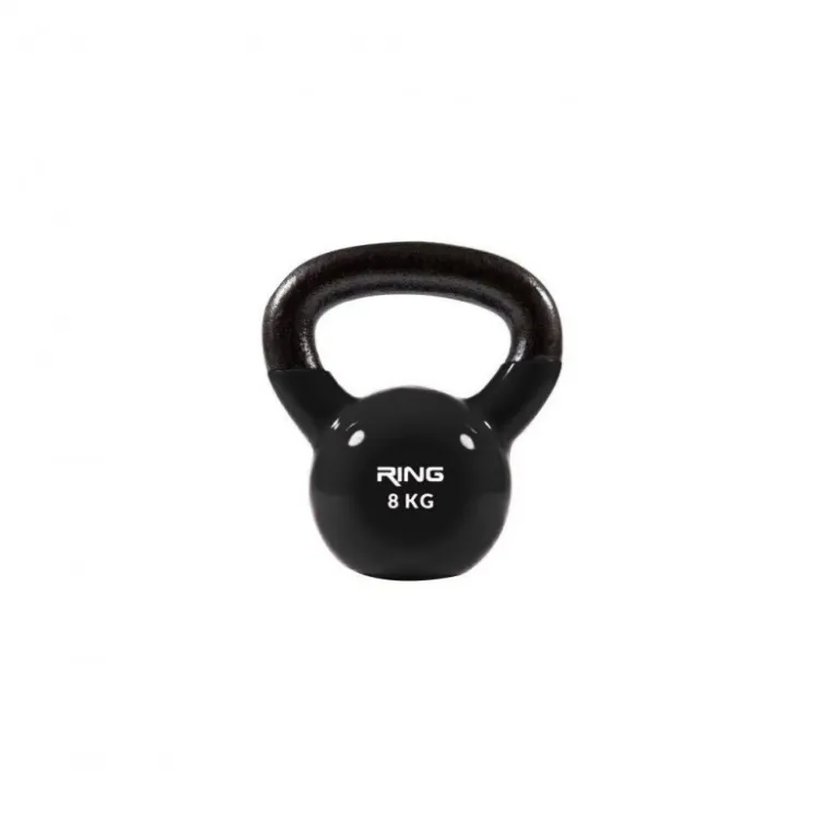 RING Kettlebell metal+vinyl 8kg crni RX DB2174-8 black