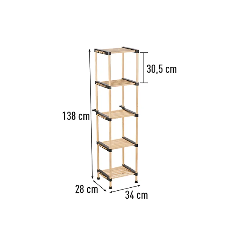 Višenamenska drvena polica 5 pregrade modularna Seowood RF-3405