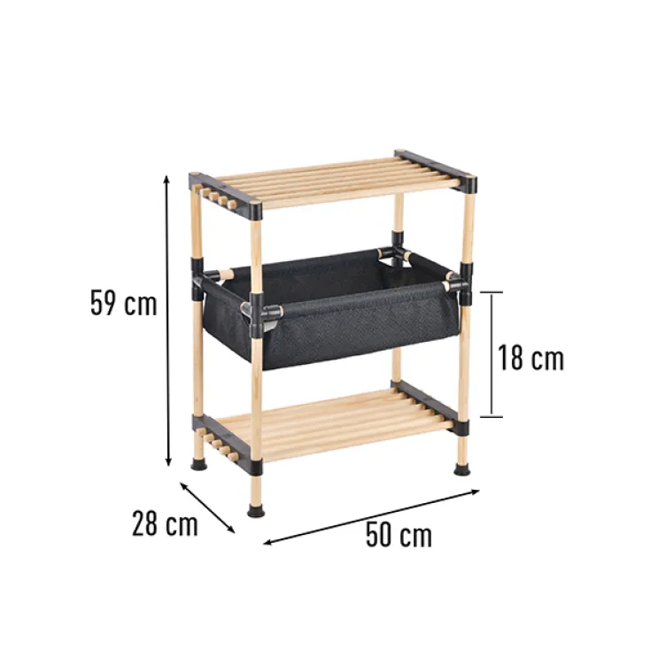 Višenamenska drvena polica sa korpom 50x28x59cm Seowood RFS-5001