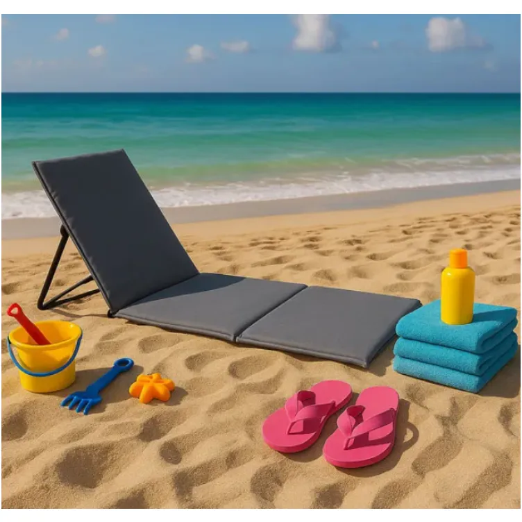 Ležaljka sklopiva za plažu 150x52cm siva