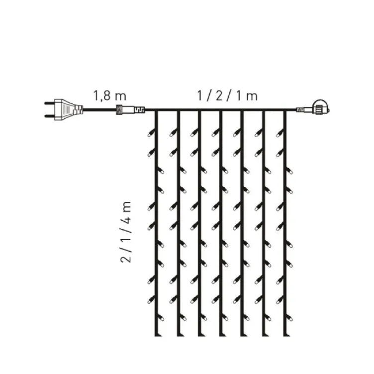Contact LED svetlosna zavesa 140 kom hladno bela 1x2m KDK 012