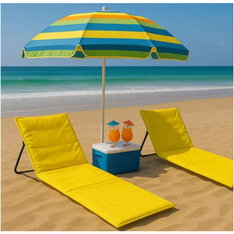 Ležaljka sklopiva za plažu 150x52cm žuta 