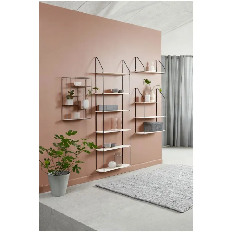 Zidna viseća polica crna-natur