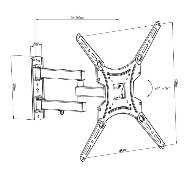 Zidni TV nosač, zglobni